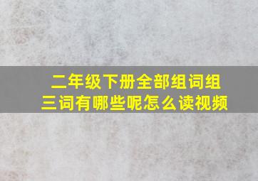 二年级下册全部组词组三词有哪些呢怎么读视频