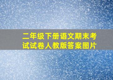 二年级下册语文期末考试试卷人教版答案图片