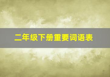 二年级下册重要词语表