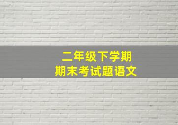 二年级下学期期末考试题语文