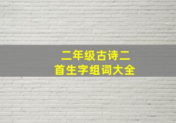 二年级古诗二首生字组词大全