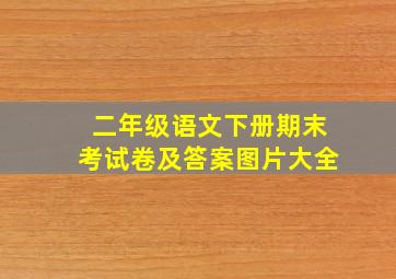 二年级语文下册期末考试卷及答案图片大全