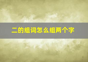 二的组词怎么组两个字