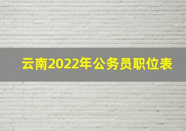 云南2022年公务员职位表