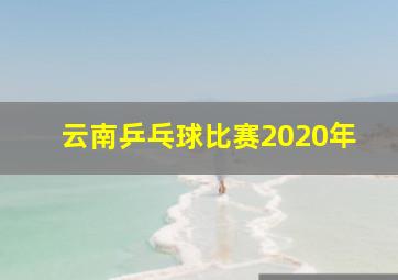 云南乒乓球比赛2020年