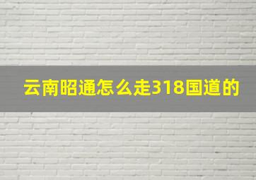 云南昭通怎么走318国道的