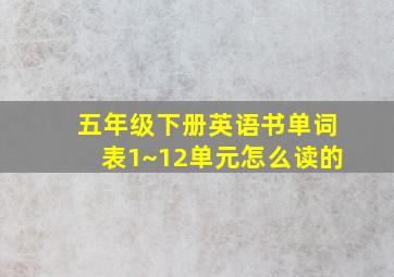 五年级下册英语书单词表1~12单元怎么读的