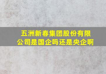 五洲新春集团股份有限公司是国企吗还是央企啊