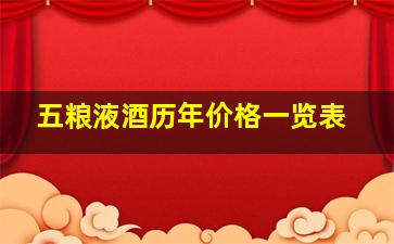 五粮液酒历年价格一览表