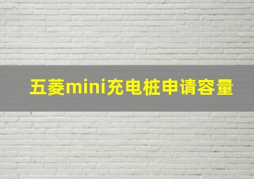 五菱mini充电桩申请容量