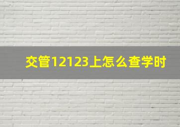 交管12123上怎么查学时