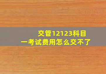 交管12123科目一考试费用怎么交不了