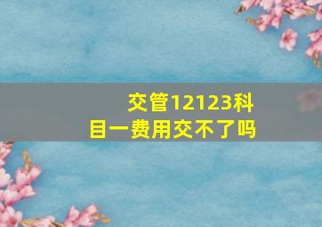 交管12123科目一费用交不了吗