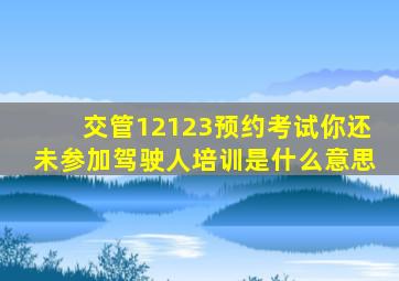 交管12123预约考试你还未参加驾驶人培训是什么意思