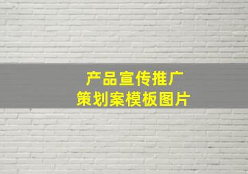 产品宣传推广策划案模板图片