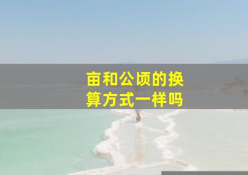 亩和公顷的换算方式一样吗