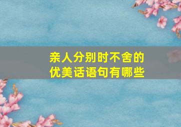 亲人分别时不舍的优美话语句有哪些