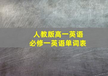 人教版高一英语必修一英语单词表