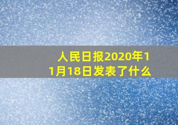 人民日报2020年11月18日发表了什么