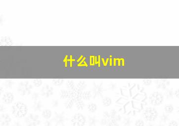 什么叫vim