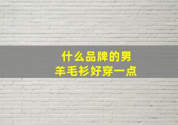 什么品牌的男羊毛衫好穿一点