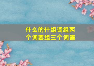 什么的什组词组两个词要组三个词语