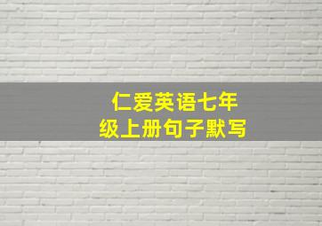 仁爱英语七年级上册句子默写