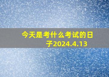 今天是考什么考试的日子2024.4.13