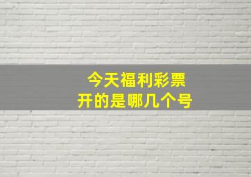 今天福利彩票开的是哪几个号