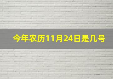 今年农历11月24日是几号