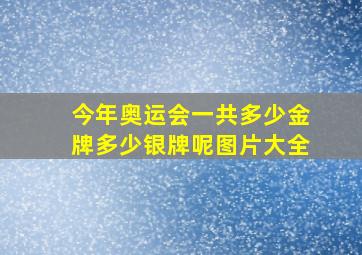 今年奥运会一共多少金牌多少银牌呢图片大全