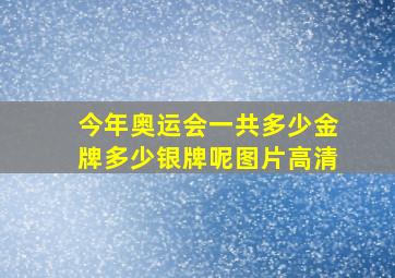 今年奥运会一共多少金牌多少银牌呢图片高清