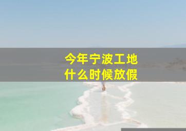 今年宁波工地什么时候放假