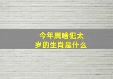 今年属啥犯太岁的生肖是什么