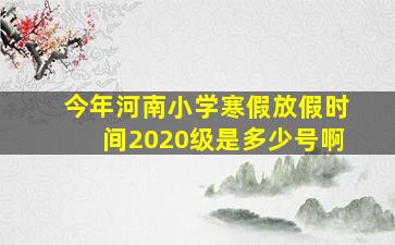 今年河南小学寒假放假时间2020级是多少号啊