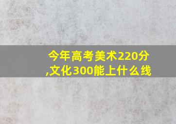 今年高考美术220分,文化300能上什么线