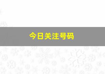 今日关注号码