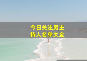 今日关注男主持人名单大全