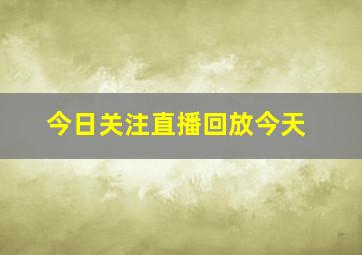 今日关注直播回放今天