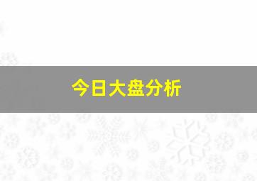 今日大盘分析