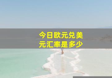 今日欧元兑美元汇率是多少