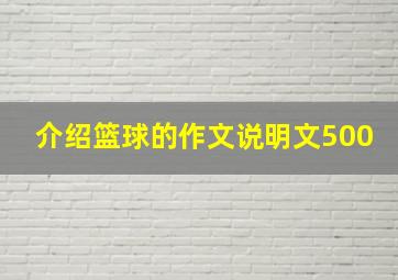 介绍篮球的作文说明文500