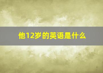 他12岁的英语是什么