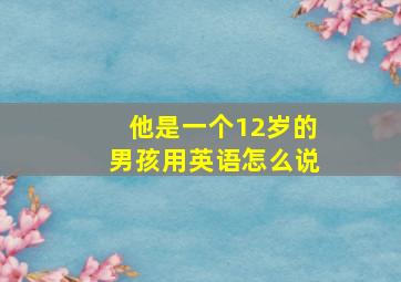 他是一个12岁的男孩用英语怎么说