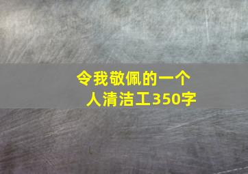 令我敬佩的一个人清洁工350字