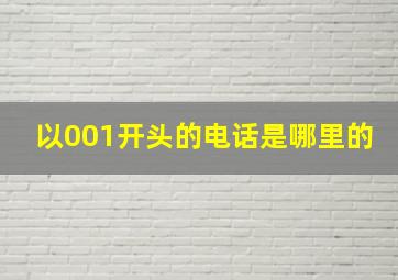 以001开头的电话是哪里的