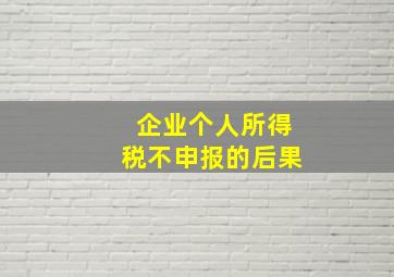 企业个人所得税不申报的后果