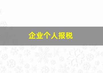 企业个人报税