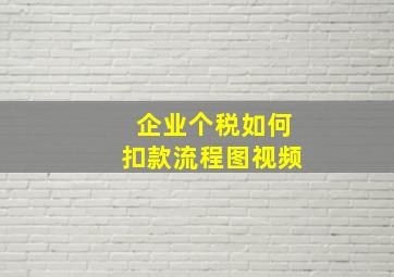 企业个税如何扣款流程图视频