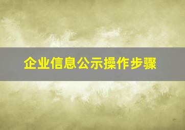 企业信息公示操作步骤